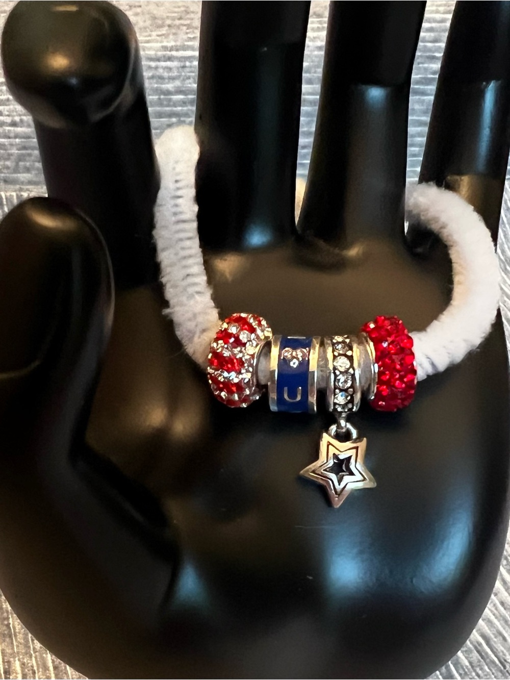 Brighton- Silver Star dangle Charm with Red and Blue Beads - Women Jewelry
